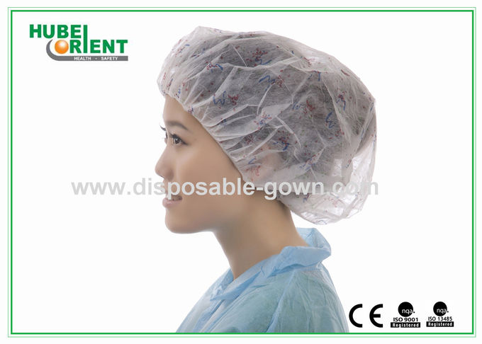 Einzelne elastische Bouffant Wegwerfkappe hergestellt durch weiches nichtgewebtes Polypropylen für Krankenhaus, Schmutz 0 zu verhindern