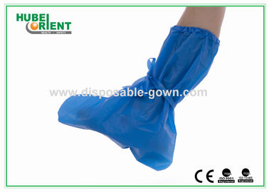 Blue CPE Disposable Boot Covers For Industry / Waterproof Disposable Footwear