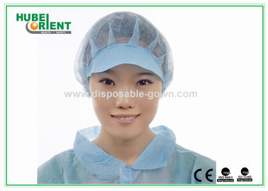 ISO9001/ISO13485 Non Woven PP Round Disposable Bouffant Cap With Peak