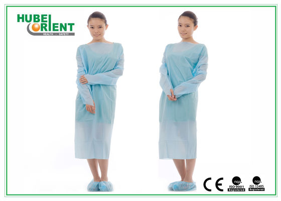 Waterproof Disposable Long Sleeve Non Woven Polyythene Isolation Gown