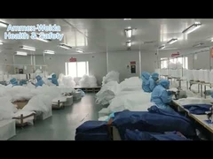 Typ5/6 Blau gestreifter SMS/MP-Einweg-Overall, antibakteriell, mit Kapuze