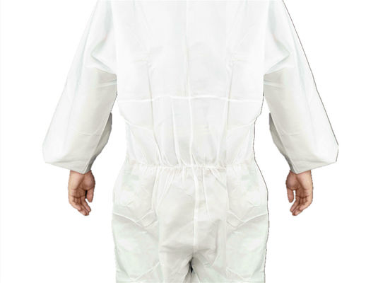 High Breathability Type5/6 Anti Static SMS Coverall With 2 Pcs Hood Elasticated Wrist