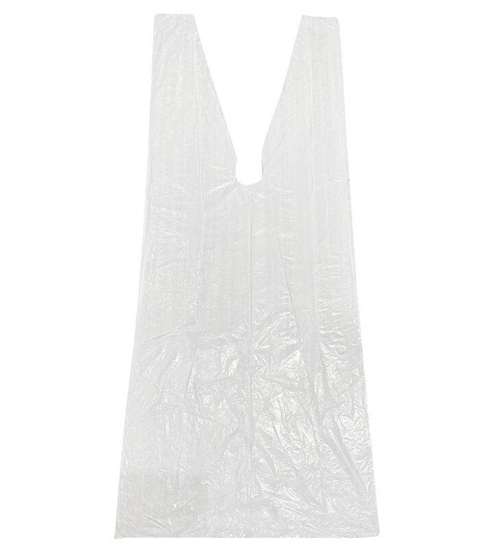 Machine made Disposable Waterproof PE Polythene Work Gown With opened cuffs